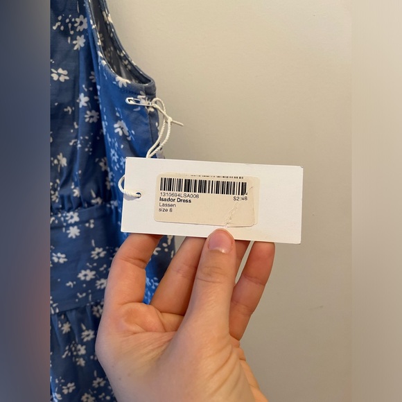 Reformation Isador Light Blue Cotton Sundress with White Floral Print (Size 8) - Picture 8 of 8